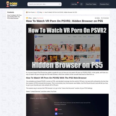 Sex Browser Video - How To Watch VR Porn On PSVR2 (PS5) Porn Site - Free XXX Sites And Tubes -  Porn Tourist